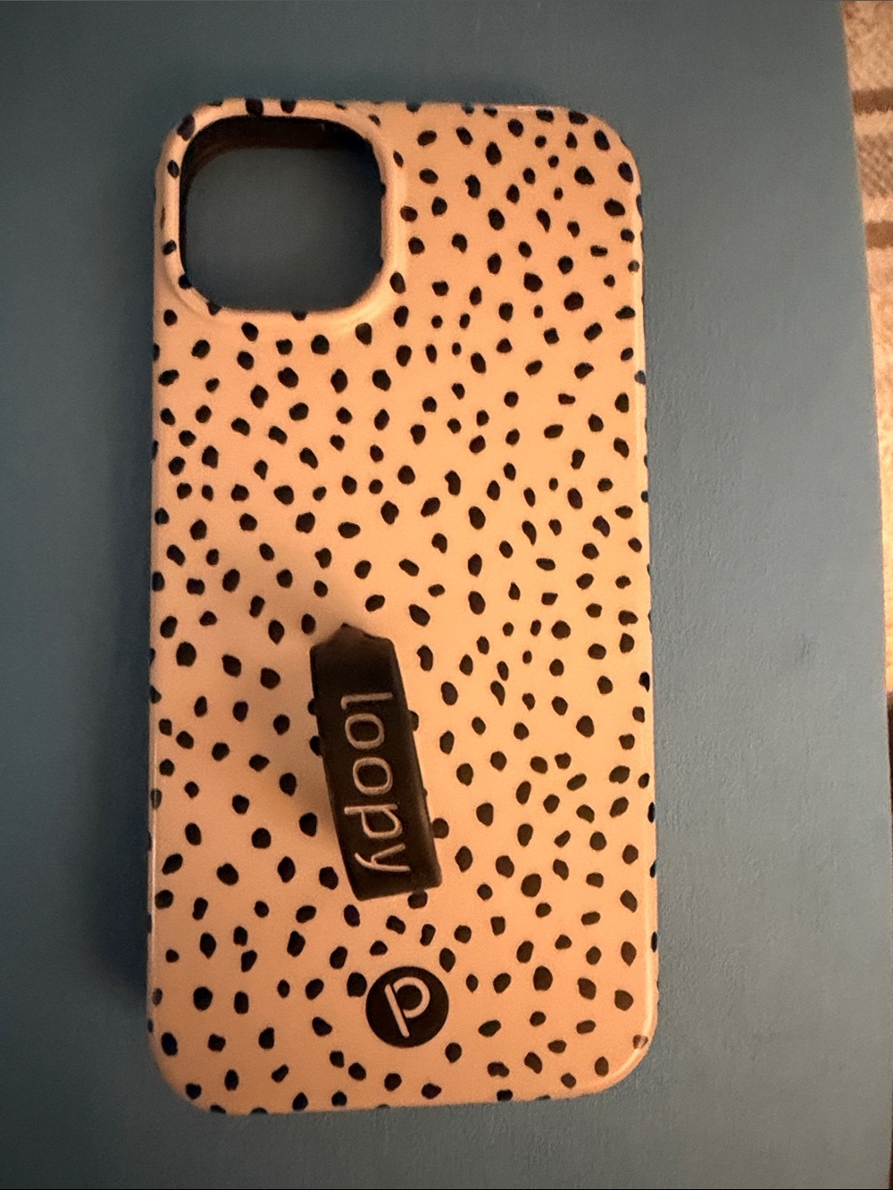 Loopy Case Cream Phone Case with Black Speckle and Built-In Loop